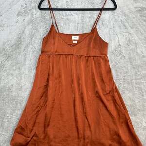 Wilfred Aritzia Mini Dress Rust Orange Smocked Babydoll